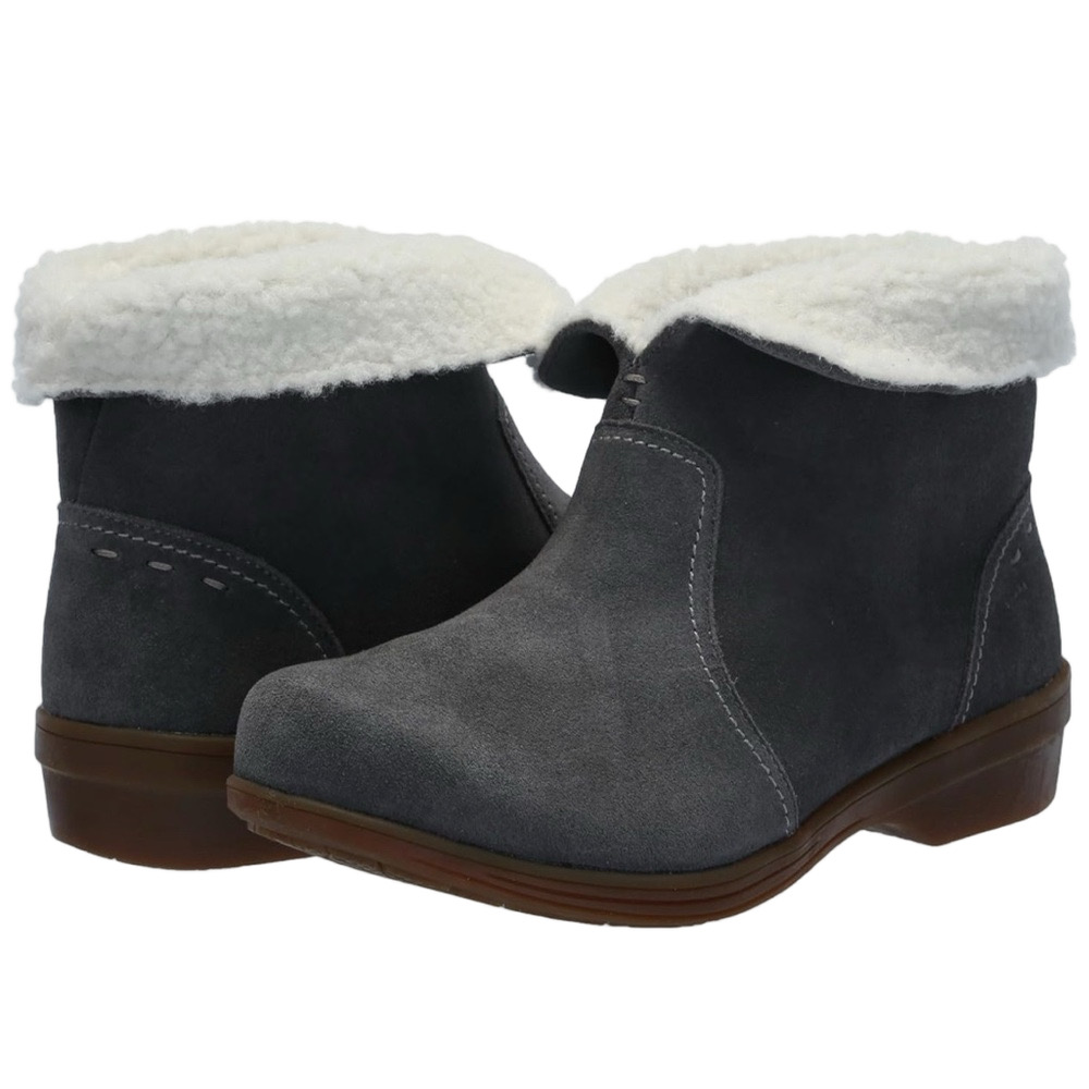 SPENCO size 7 NWT no box charcoal /Gray Suede Ankle Boots with Faux Fur Lining..